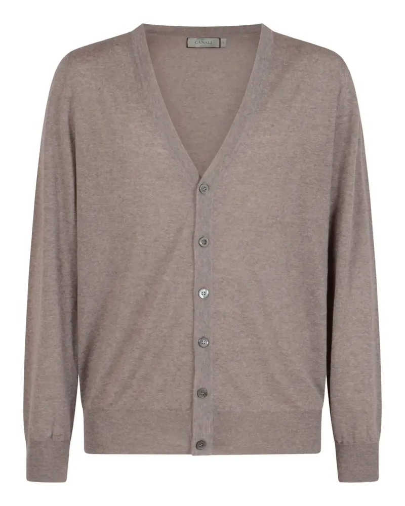Canali Cardigan mit V-Ausschnitt - Braun Braun