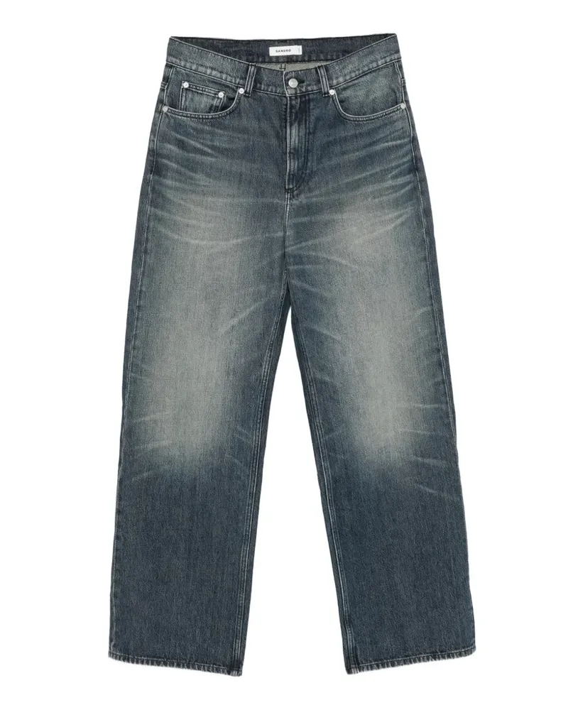Sandro Ausgeblichene Wide-Leg-Jeans - Blau Blau