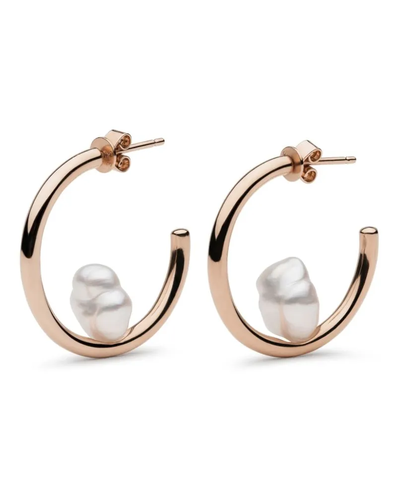 AUTORE MODA 9kt Camille Rotgoldcreolen mit Perlen Rosa