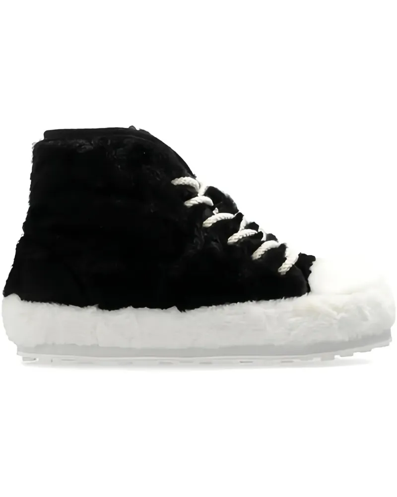 Marni High-Top-Sneakers mit Faux Fur - Schwarz Schwarz