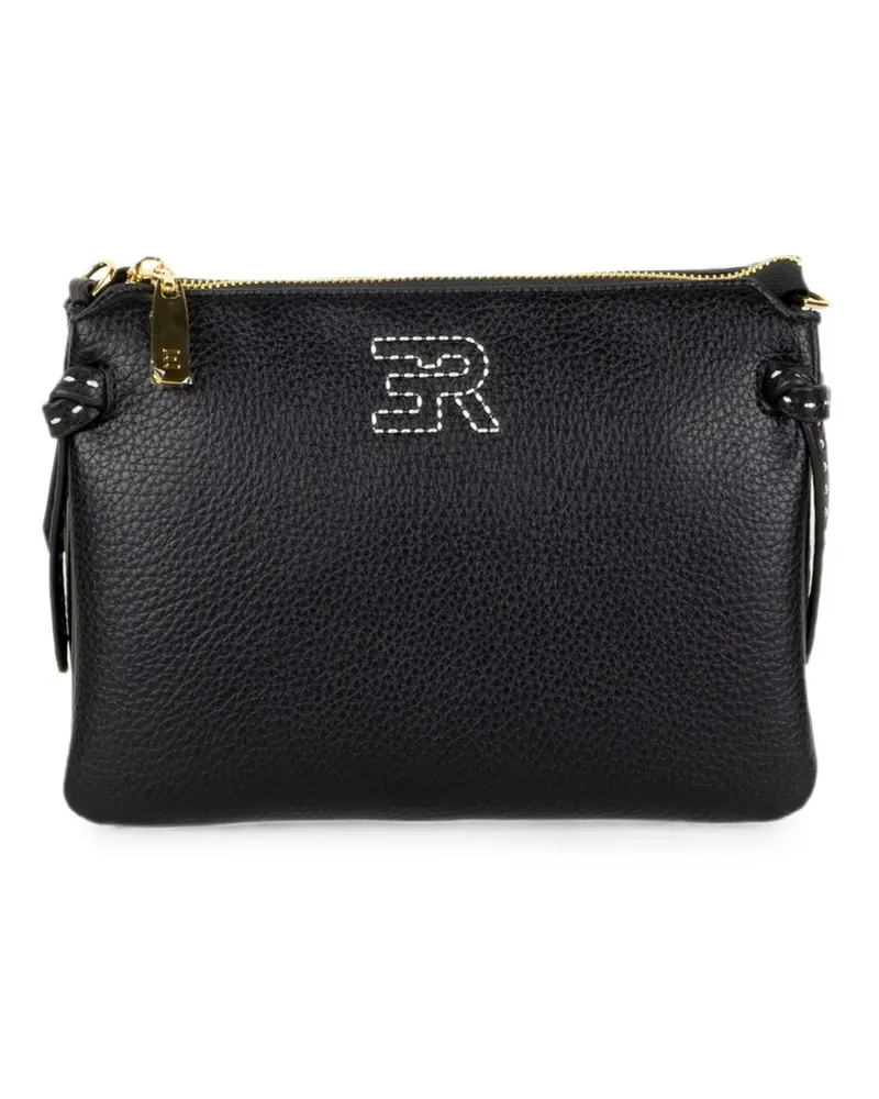 Ermanno Scervino Aliana logo-print leather clutch bag - Schwarz Schwarz