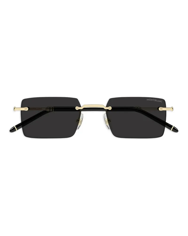 Montblanc rimless rectangle-frame sunglasses - Gold Gold
