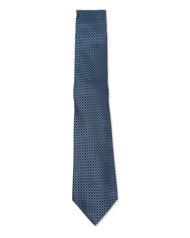 Canali Gemusterte Krawatte - Blau Blau