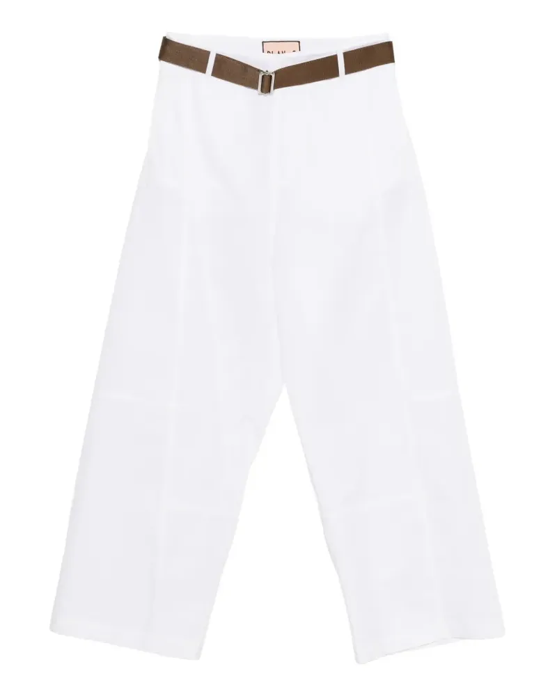 PLAN C Popeline-Hose - Weiß Weiß