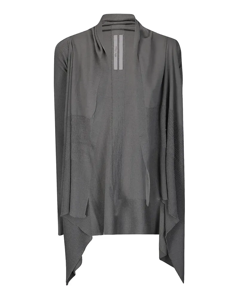Rick Owens ribbed-knit asymmetrical cardigan - Grau Grau
