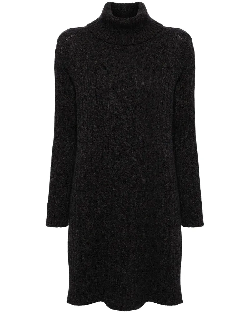 N.Peal Gestricktes Kleid mit Zopfmuster - Grau Grau