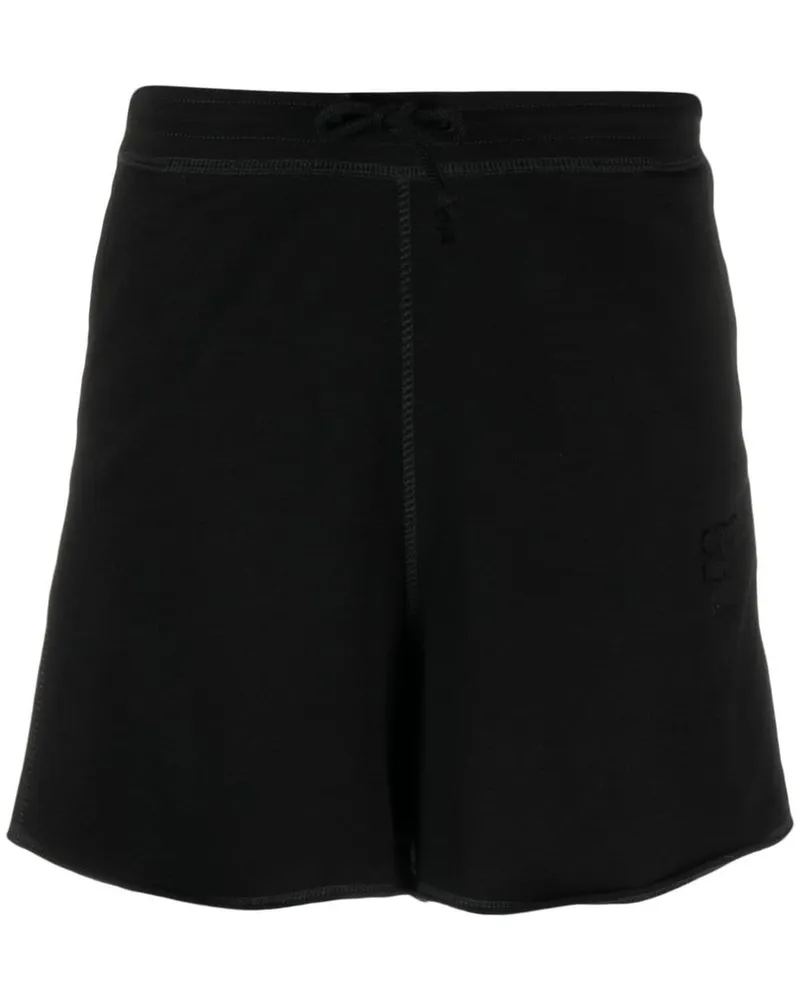 Ganni Shorts mit Logo - Schwarz Schwarz