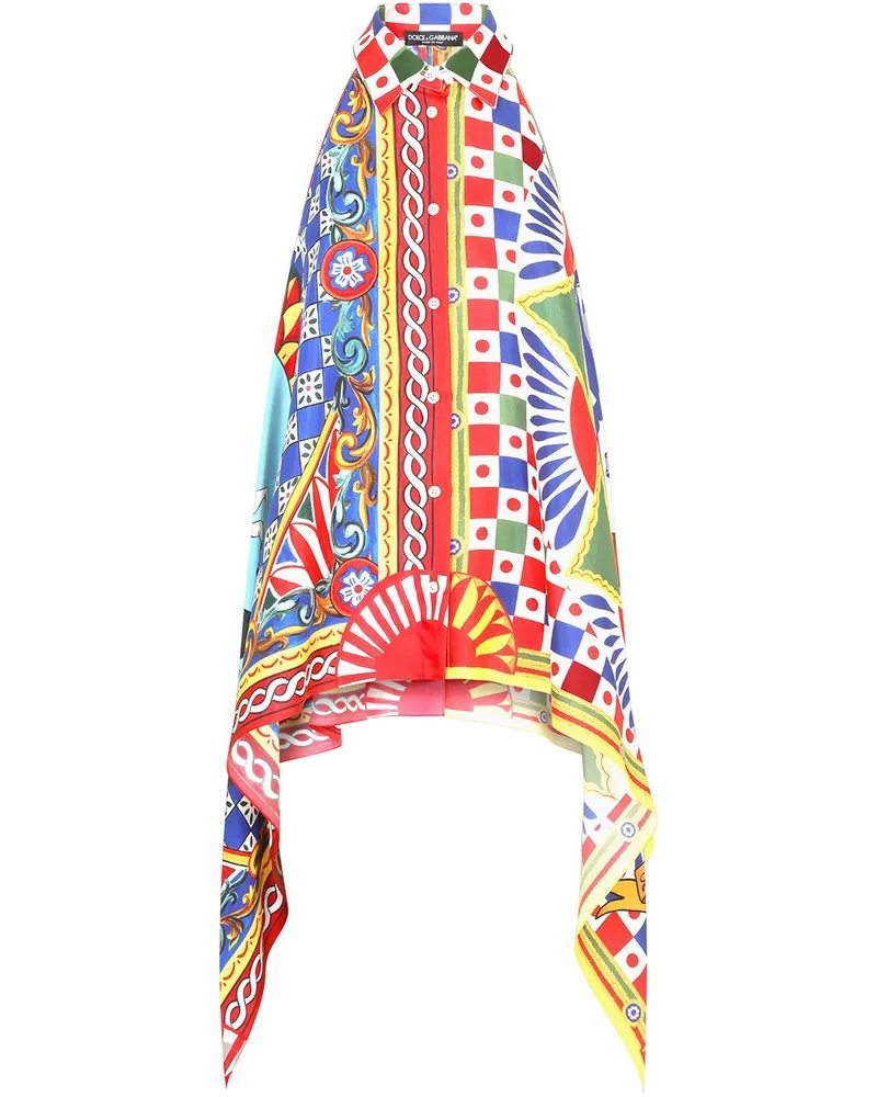 Dolce & Gabbana Neckholder-Top mit Carretto-Print - Rot Rot