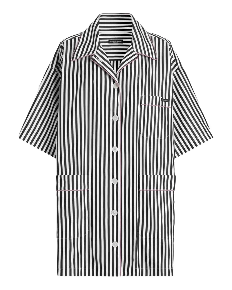 Dolce & Gabbana Gestreiftes Hemd - Schwarz Schwarz