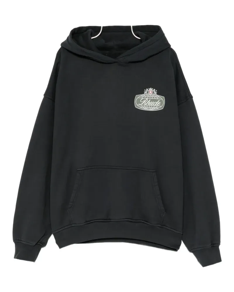 RHUDE logo-patch hoodie - Schwarz Schwarz