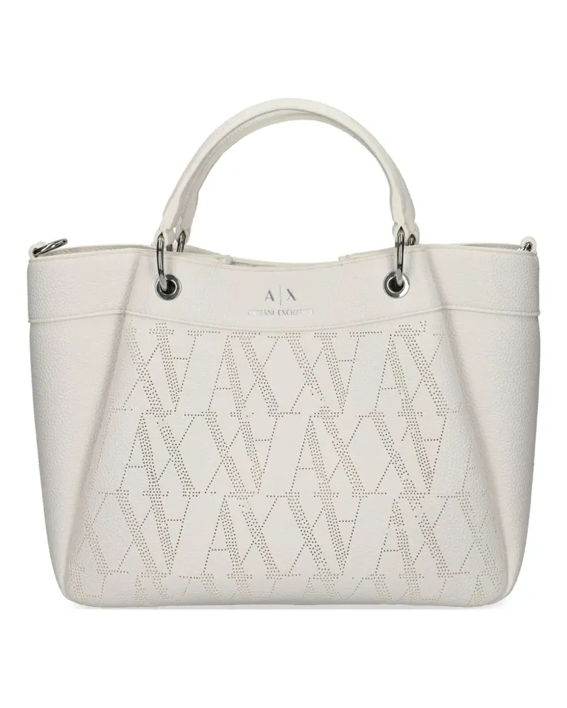 Armani Exchange Shopper mit Monogrammmuster - Weiß Weiß