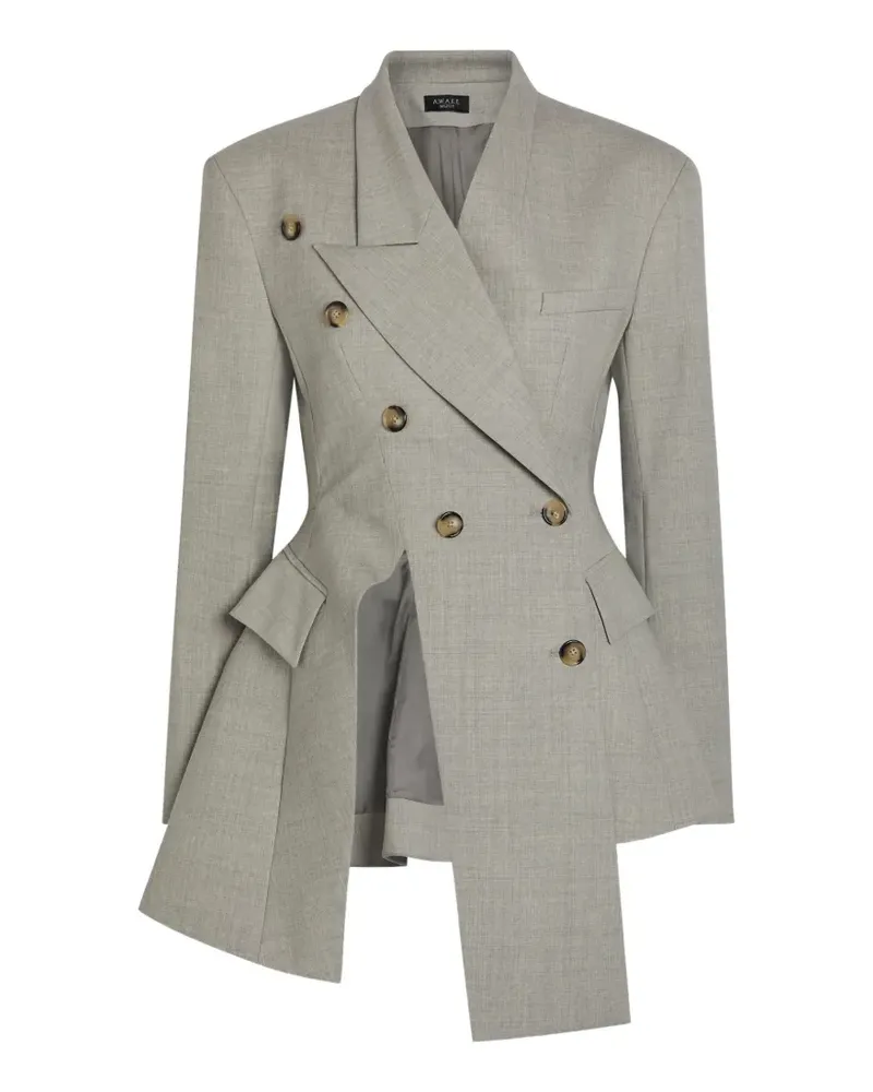 A.W.A.K.E. asymmetric double-breasted jacket - Grau Grau