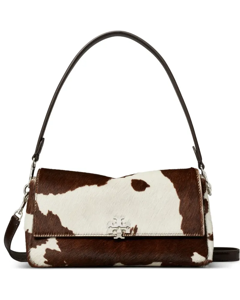 Tory Burch Kleine Charlie Schultertasche aus Kalbshaar - Braun Braun