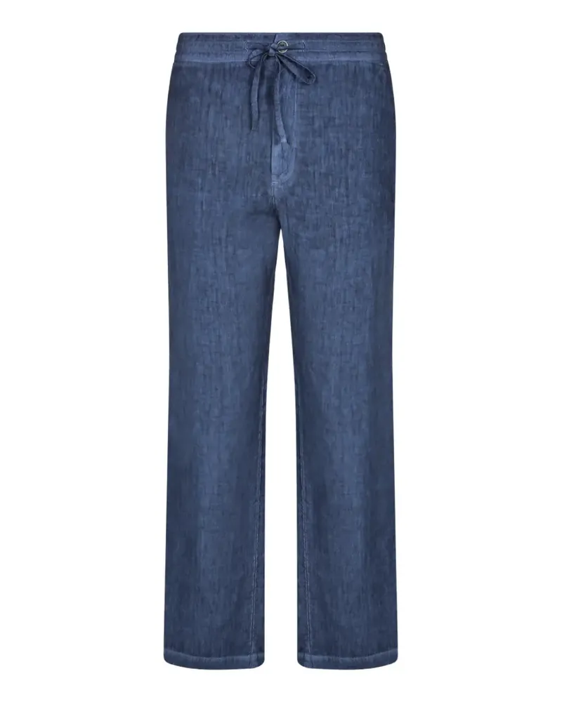 120% Lino drawstring-waist trousers - Blau Blau