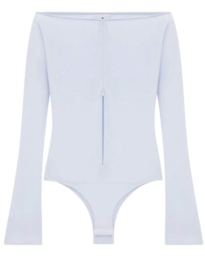 Courrèges Schulterfreier Body mit Reißverschluss - Grau Grau