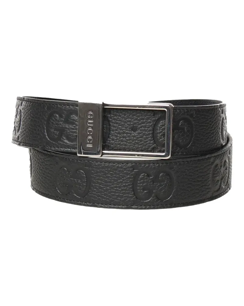 Gucci Gürtel mit GG-Muster - Schwarz Schwarz