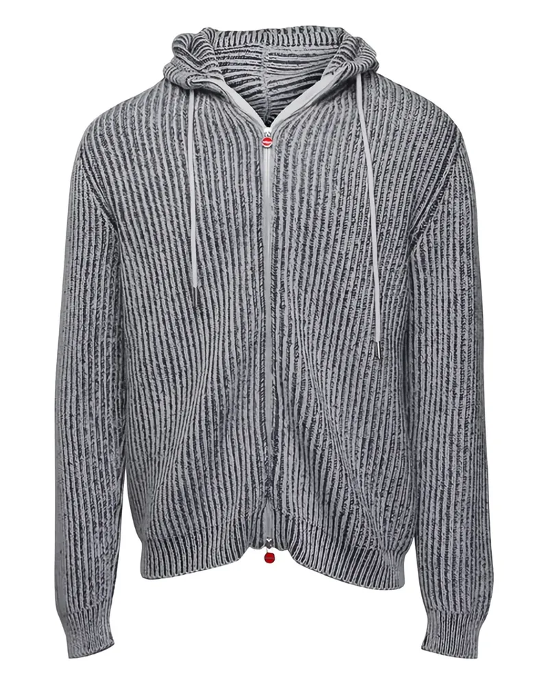 Kiton Kapuzenjacke mit Reißverschluss - Schwarz Schwarz