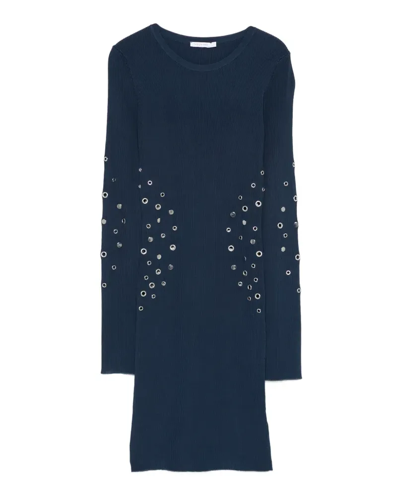 Patrizia Pepe Geripptes Minikleid mit Ösendetail - Blau Blau