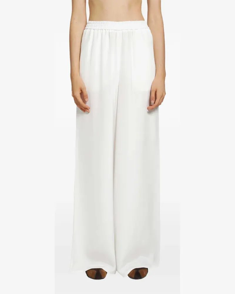 Max Mara Hose mit weitem Bein - Weiß Weiß