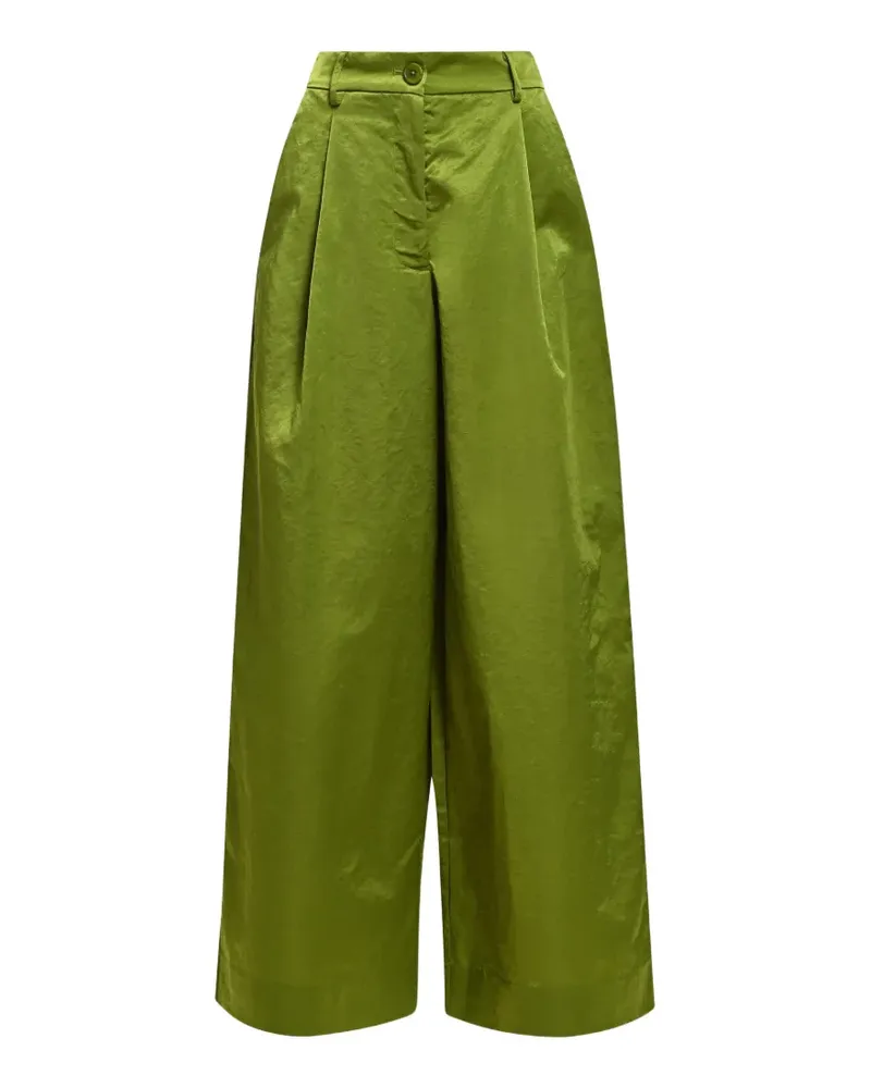 Essentiel Wide-Leg-Hose mit Bundfalten - Grün Grün