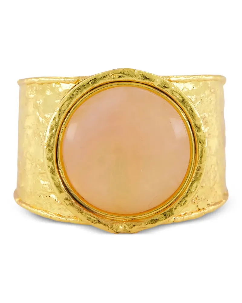 Sylvia Toledano Gehämmerte Armspange mit pinkem Quarz - Gold Gold