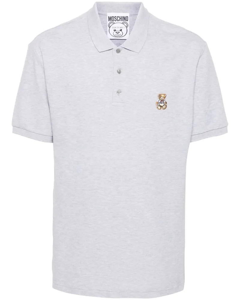 Moschino Poloshirt mit Teddy-Patch Grau