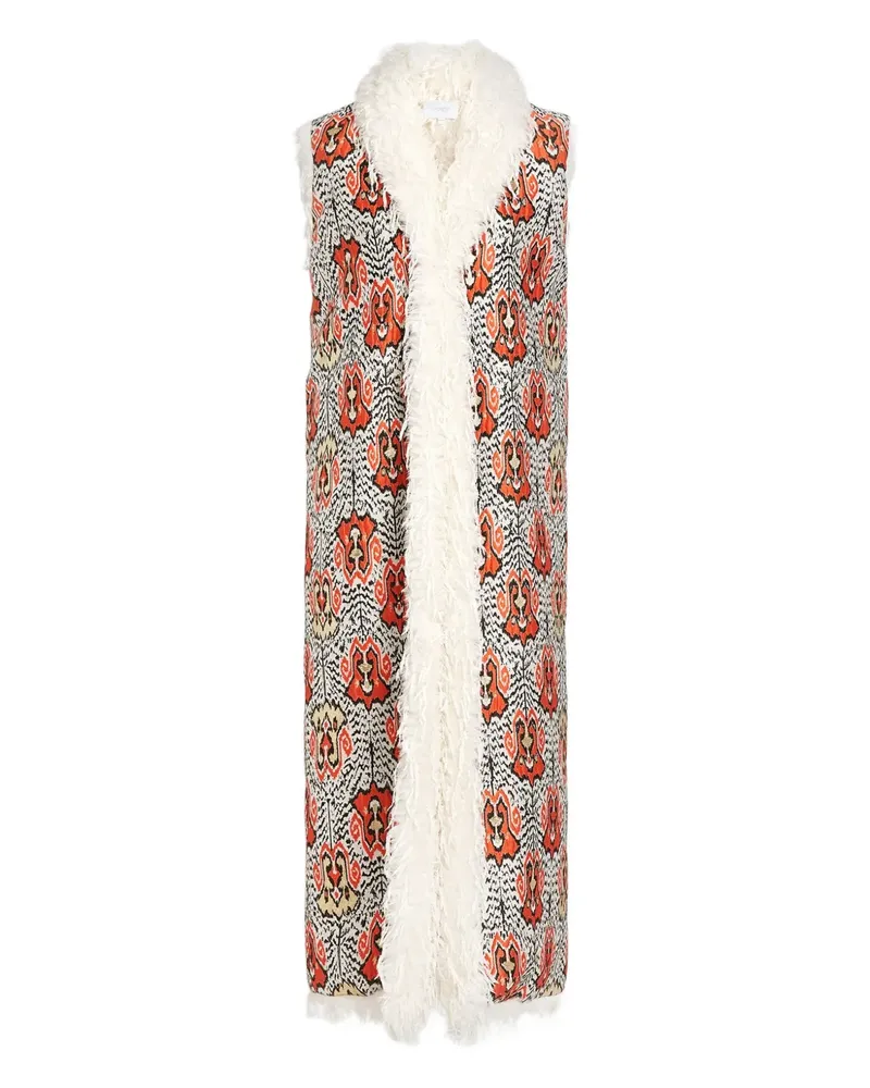Giambattista Valli ikat-jacquard sleeveless coat - Grau Grau