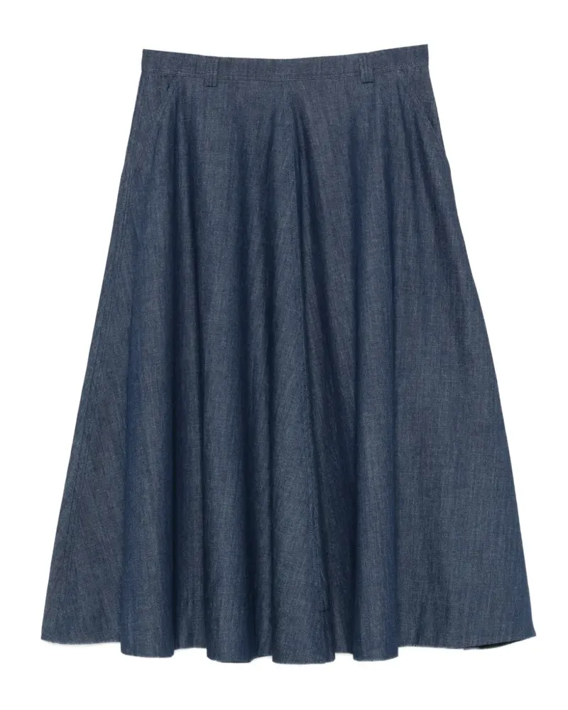 Incotex flared midi skirt - Blau Blau