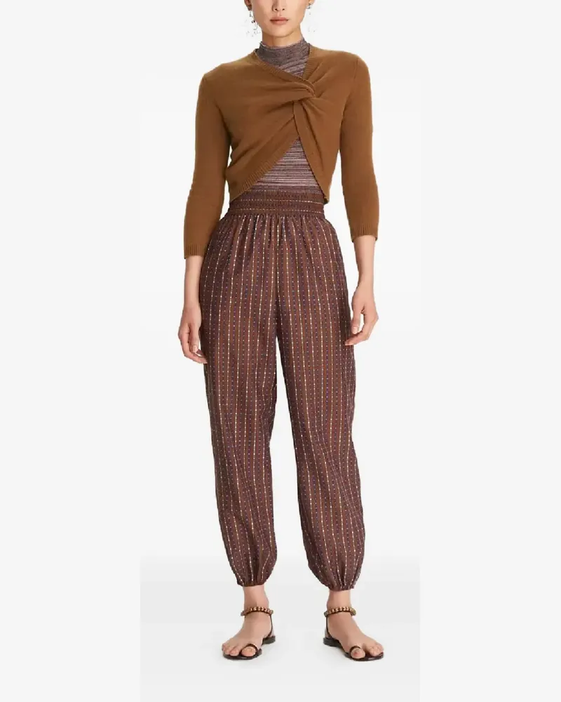 Tory Burch twist-detail cashmere sweater - Braun Braun