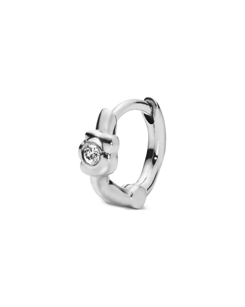 Maria Black 14kt Flora Weißgoldcreole mit Diamanten Silber