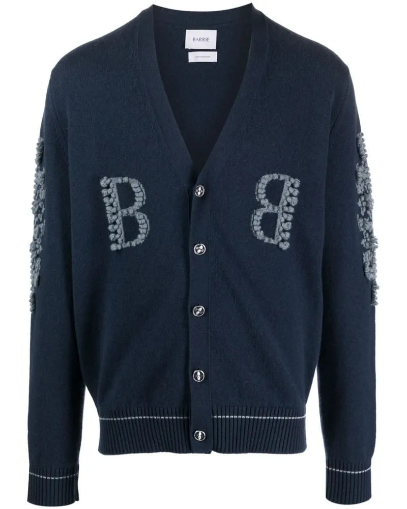 Barrie Kaschmircardigan mit 3D-Strickdetail - Blau Blau