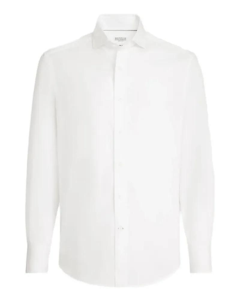Brunello Cucinelli Klassisches Twill-Hemd - Weiß Weiß
