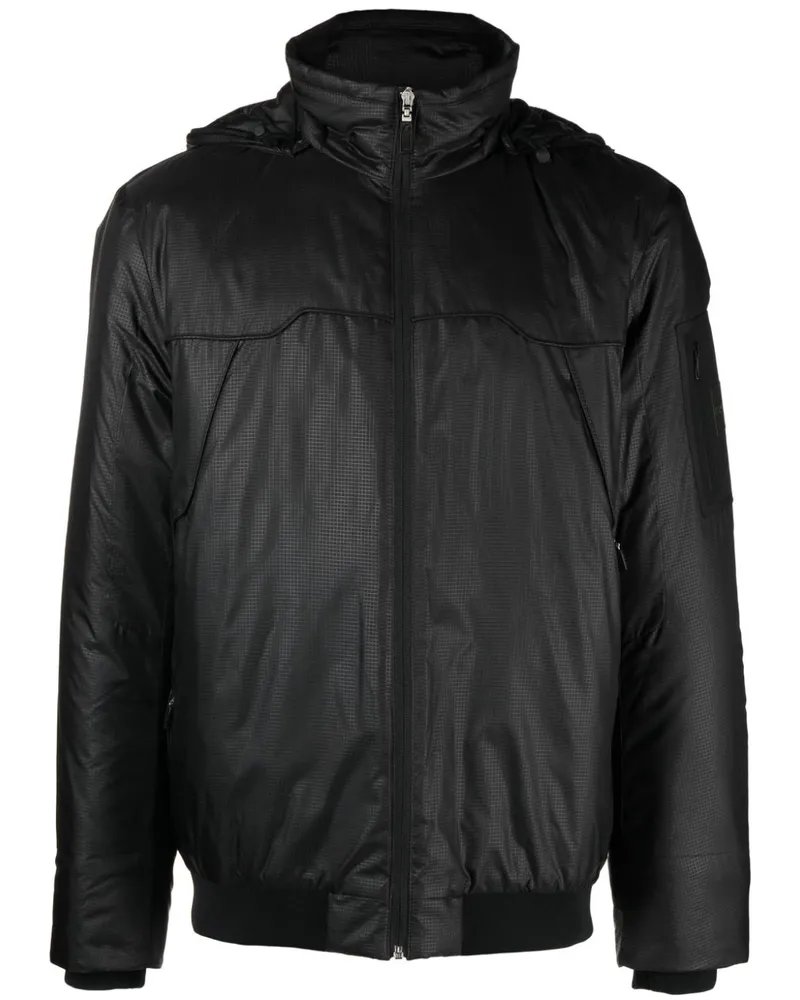 HUGO BOSS Leichte Kapuzenjacke mit Reißverschluss - Schwarz Schwarz