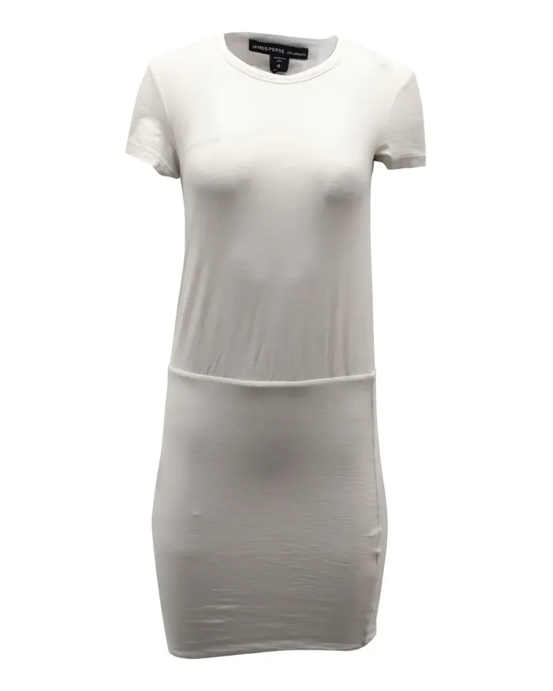 James Perse fitted short-sleeve mini dress - Weiß Weiß