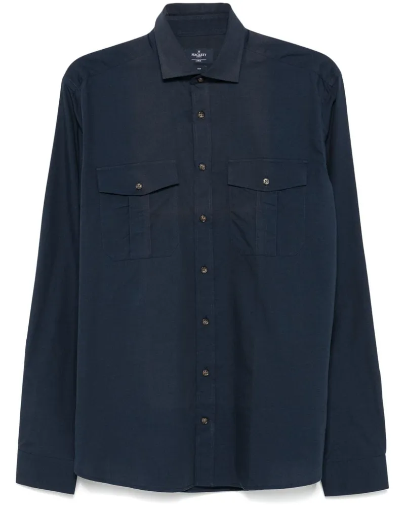 Hackett Klassisches Twill-Hemd - Blau Blau