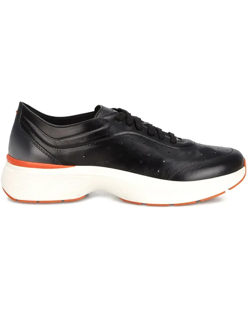 Santoni Perforierte Sneakers - Schwarz Schwarz