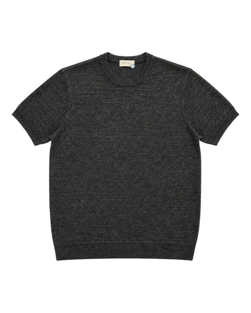 Heritage fine-knit short-sleeve T-shirt - Grau Grau
