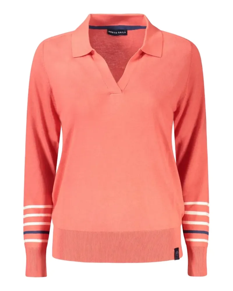North Sails V-neck striped-cuff sweater - Orange Orange