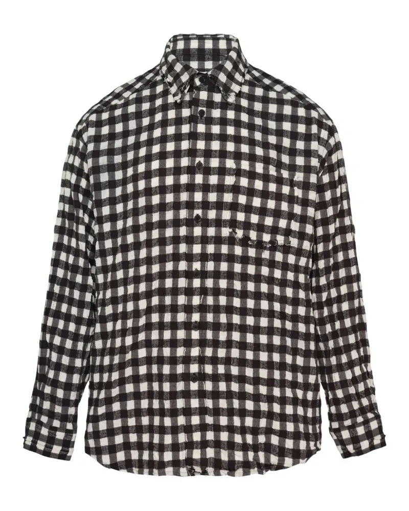 SOLID HOMME Hemd mit Vichy-Karo - Schwarz Schwarz
