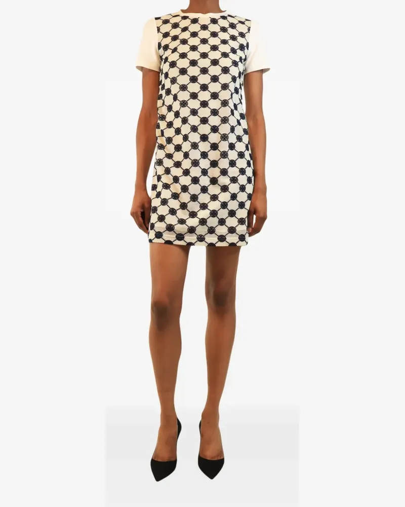 Tory Burch embroidered short-sleeve mini dress - Weiß Weiß