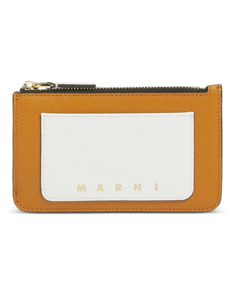 Marni saffiano-zipped cardholder - Braun Braun
