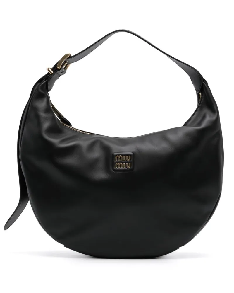 Miu Miu Handtasche mit Logo-Applikation - Schwarz Schwarz