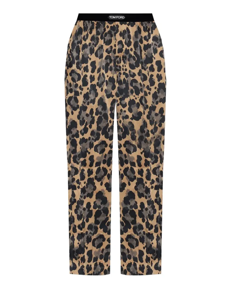 Tom Ford leopard-print pajama bottoms - Nude Nude