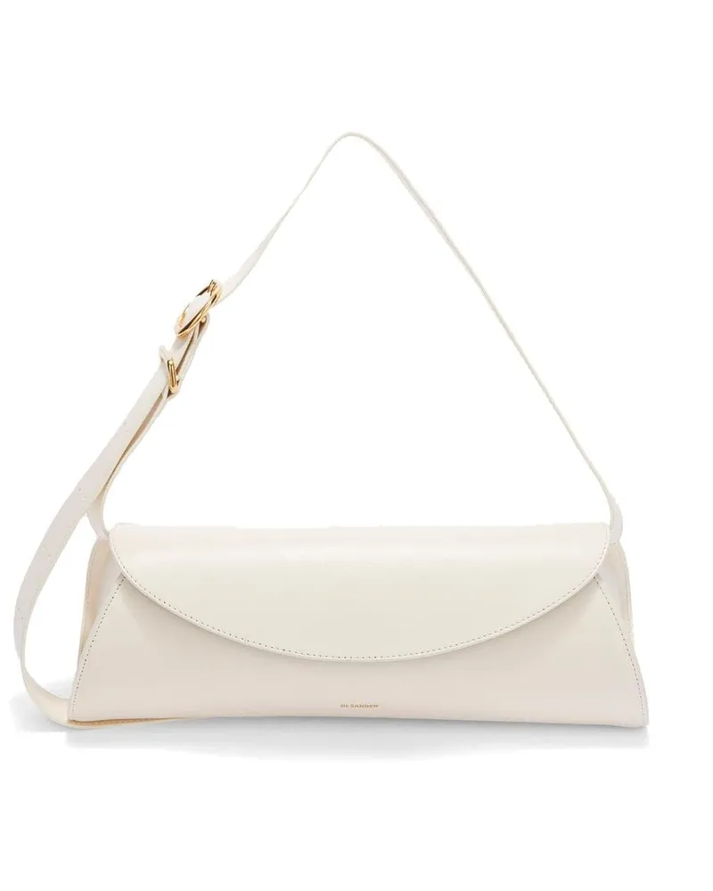 Jil Sander Cannolo Schultertasche - Weiß Weiß