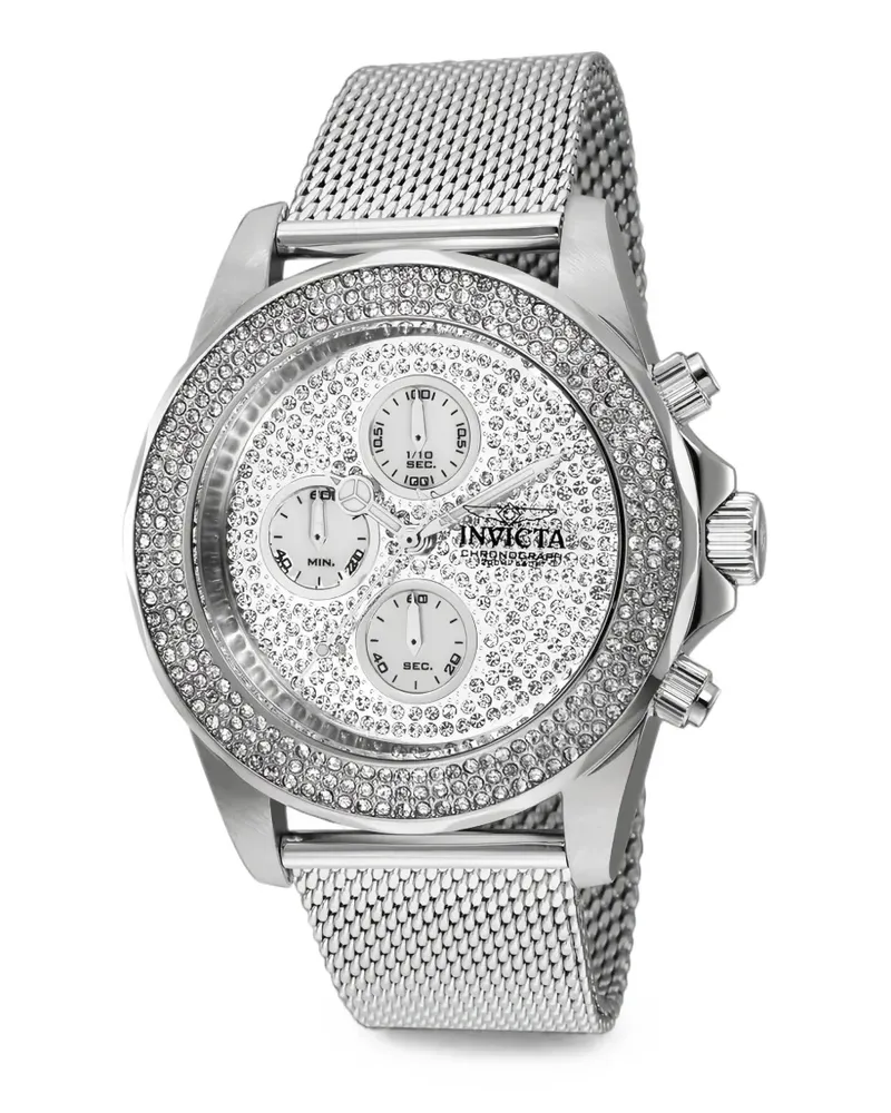 Invicta Pro Diver Armbanduhr mit Kristallen 43mm - Silber Silber