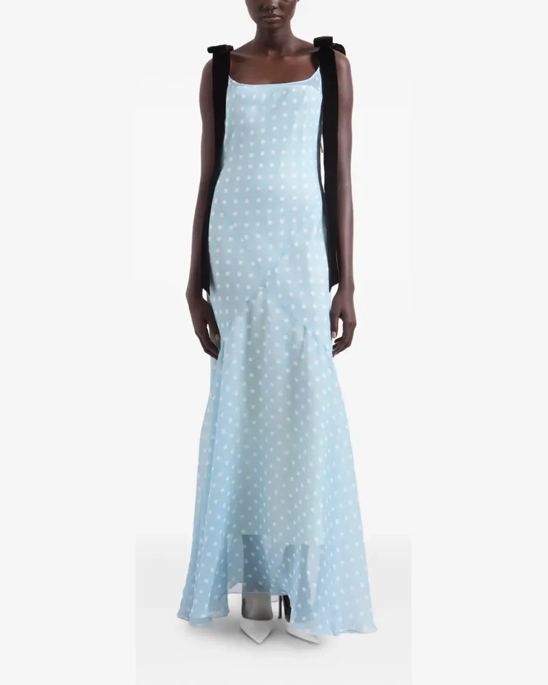 Nina Ricci Meerjungfrauen-Maxikleid mit Polka Dots - Blau Blau