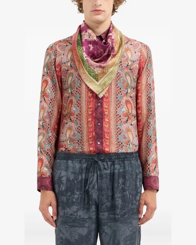 Pierre-Louis Mascia Schal aus Seide mit abstraktem Print - Rosa Rosa
