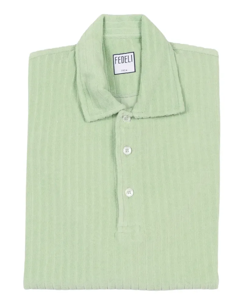 Fedeli Poloshirt aus geripptem Strick - Grün Grün