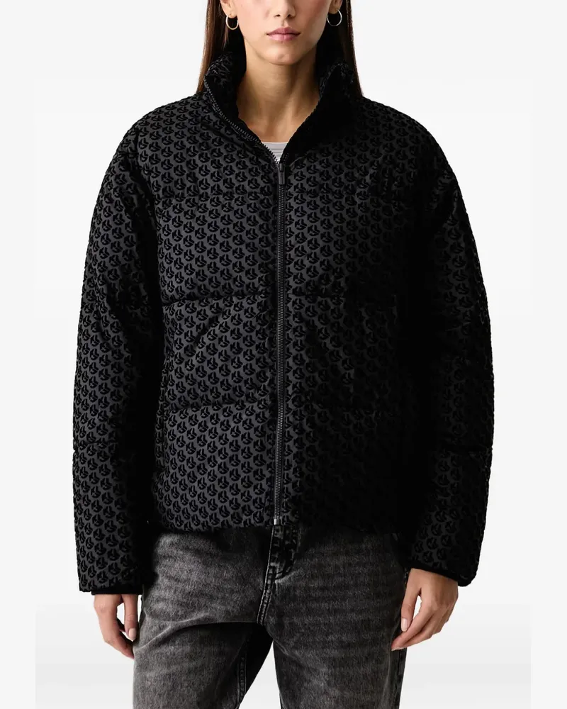 Karl Lagerfeld monogram-pattern padded jacket - Schwarz Schwarz