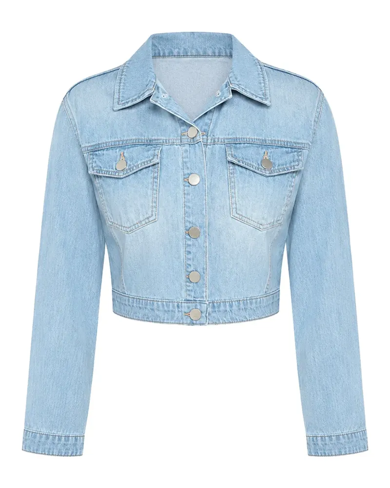 L'Agence Dakota cropped denim jacket - Blau Blau